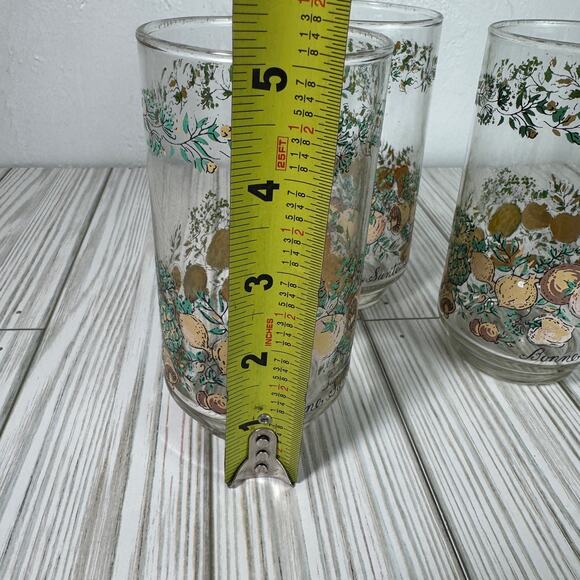 Libbey "Bonne Santé" Spice of Life Vintage Glasses Tumblers Set Of 3 Cottagecore - Picture 4 of 8